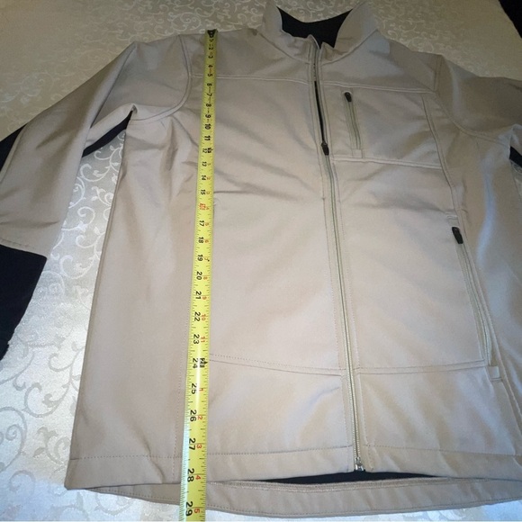Redhead Softshell Wind Water Resistant Full Zip Tan Black Fleece Lined Jacket - Picture 12 of 13